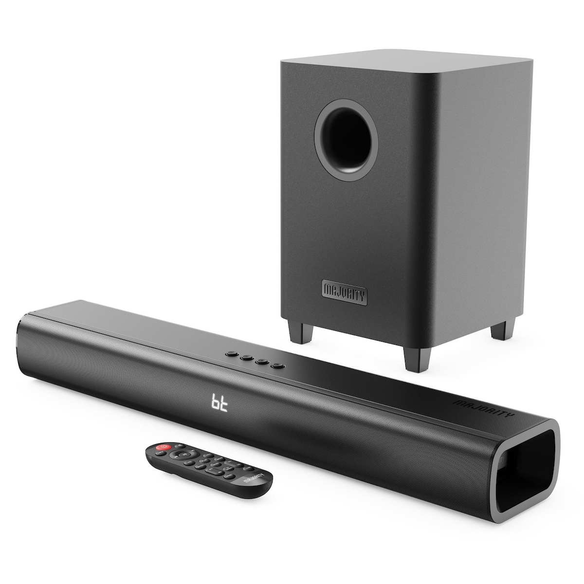 Majority Naga 60 Plus 200W Bluetooth, HDMI and Optical Soundbar & Sub - Black 1