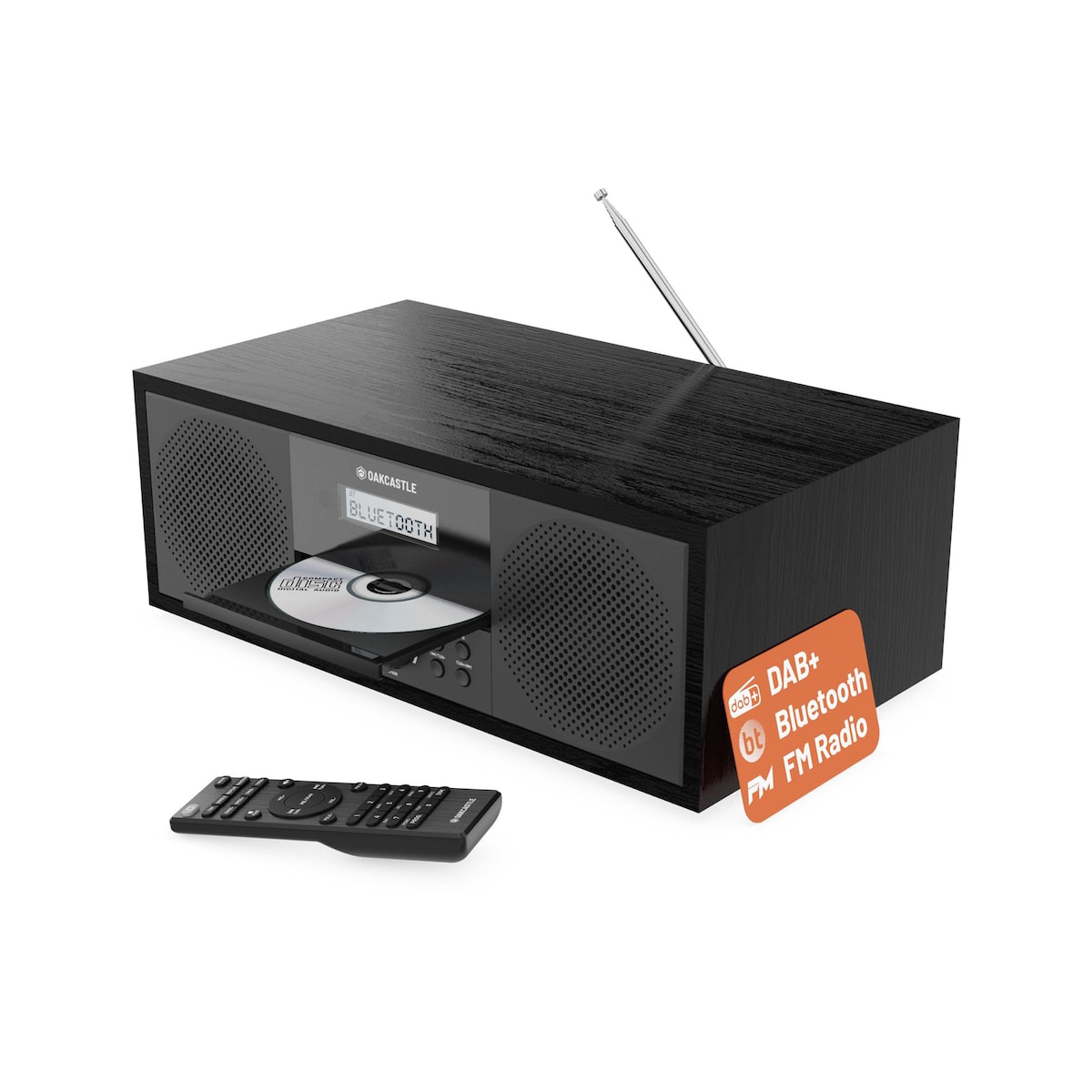 Oakcastle DAB500 60W Bluetooth DAB+ Radio & CD Player - Black 1