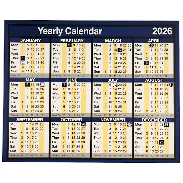 Desk/Wall Calendar 260 X 210mm - Year To View 1