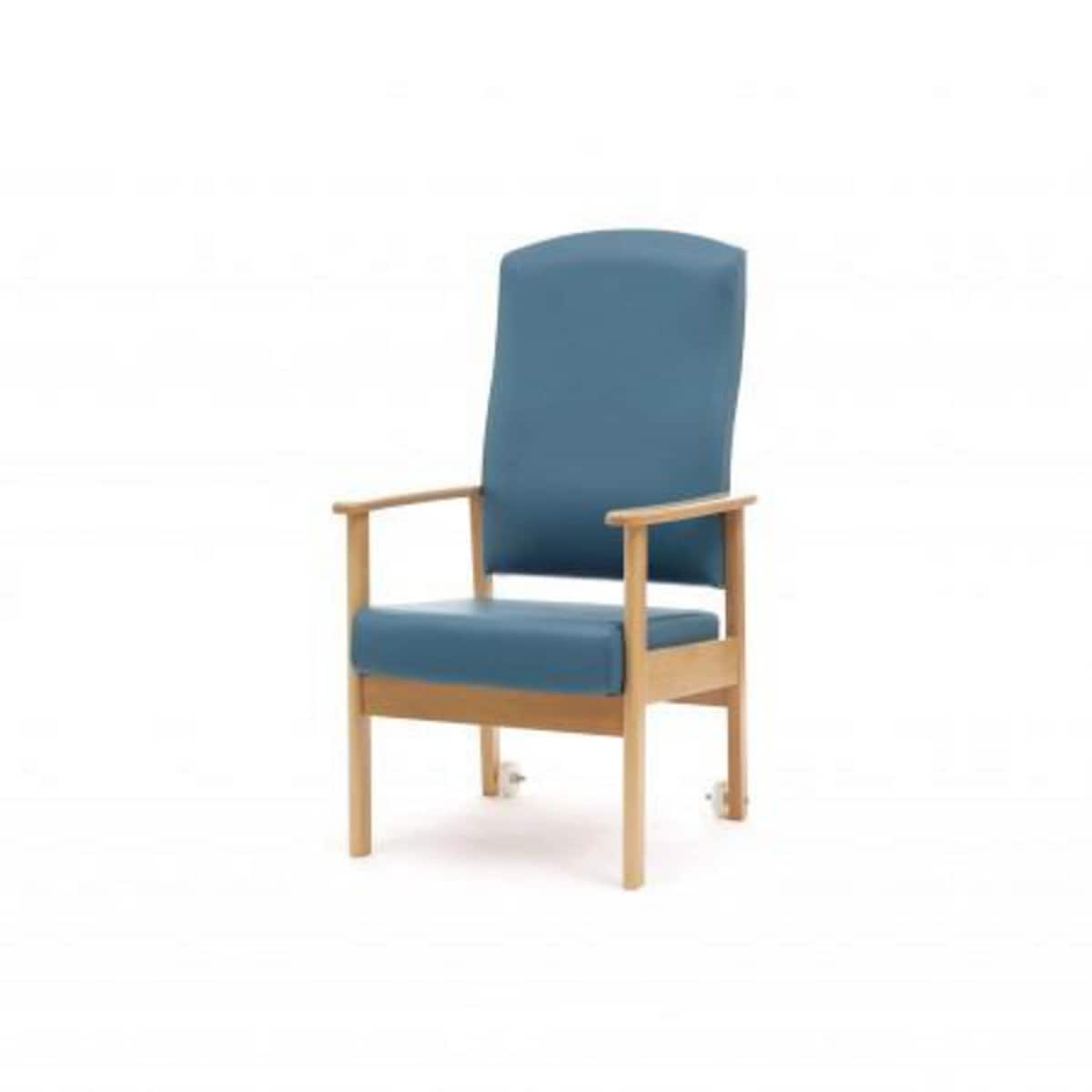 CRAFT - Care Home/Hosp Patient Chair 1170H x 660W x 690Dmm High Back - Blue 1