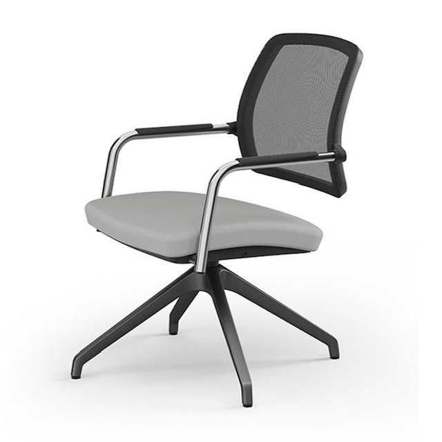 Alpha - Mesh Back Chair Chrome Swivel Frame 455x460x1010-1210 mm - Black 1