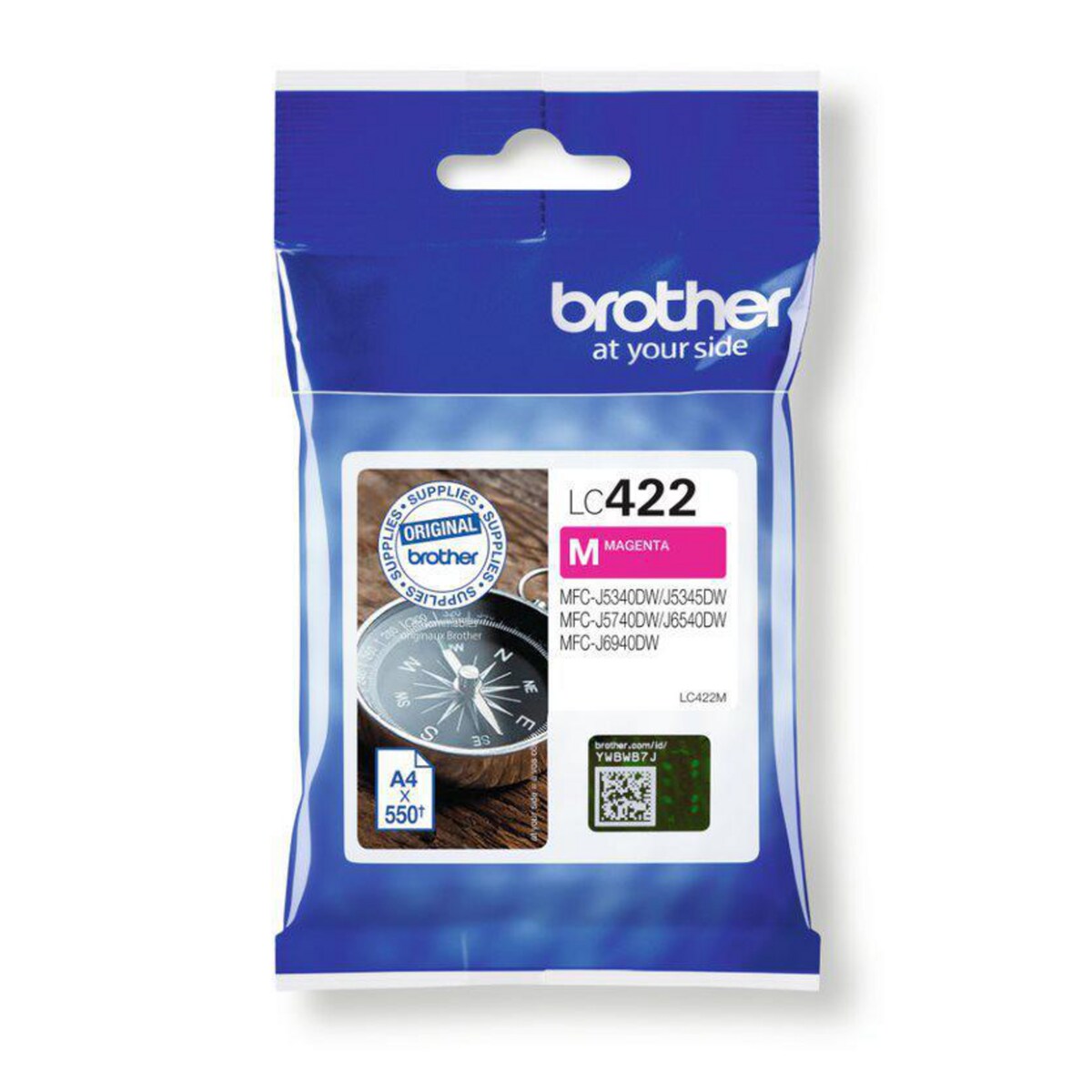 Brother LC422M Standard Yield Magenta Ink Cartridge, 550 Pages 1