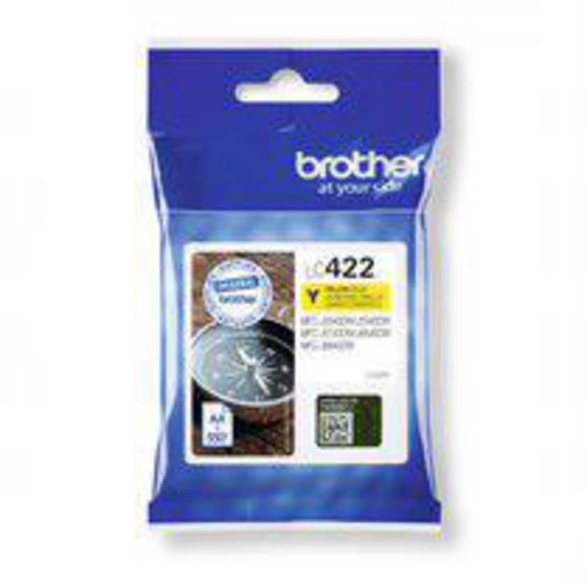 Brother LC422Y Standard Yield Yellow Ink Cartridge, 550 Pages 1