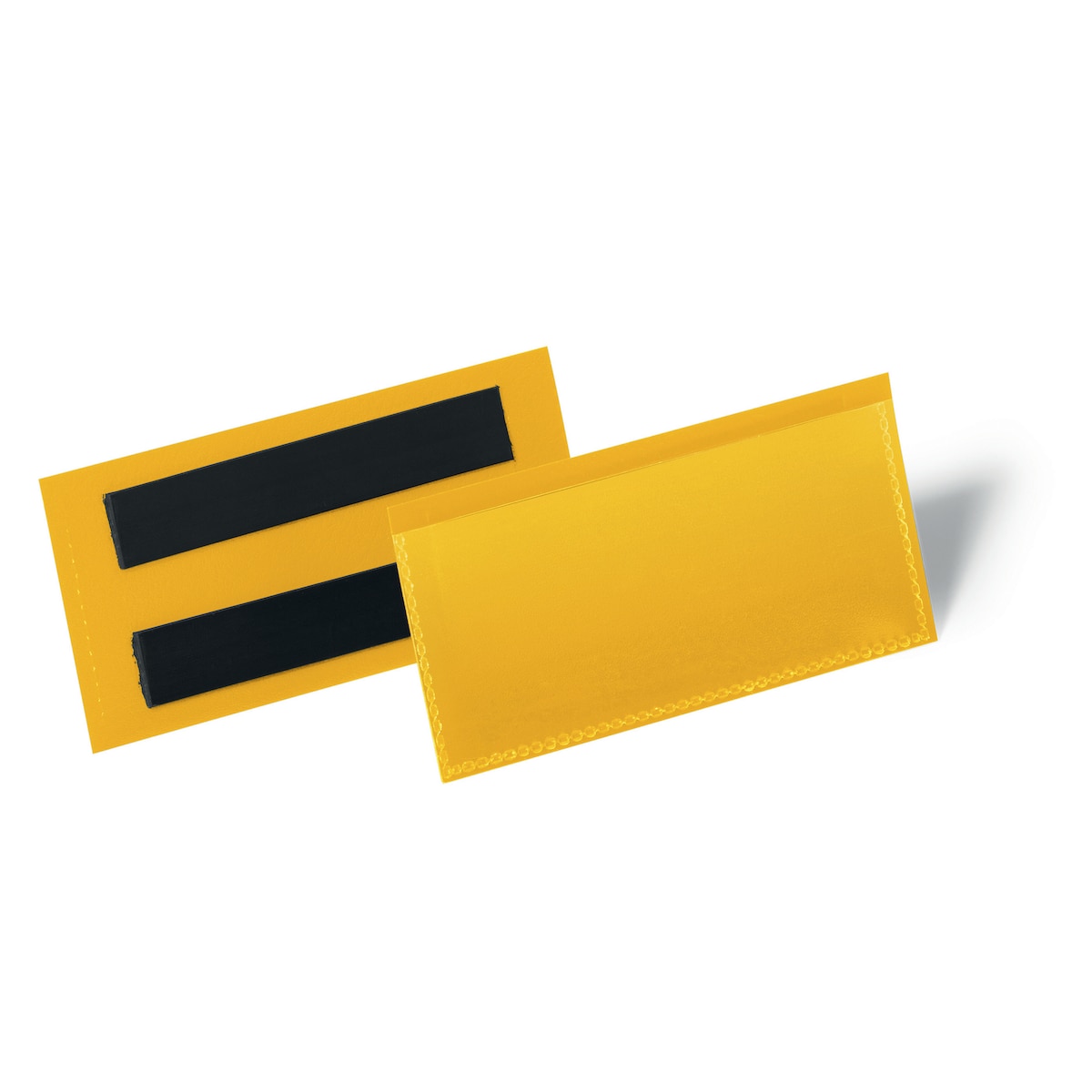 Durable Magnetic Ticket Holder - 100 x 38mm - Yellow, Pack of 50 1