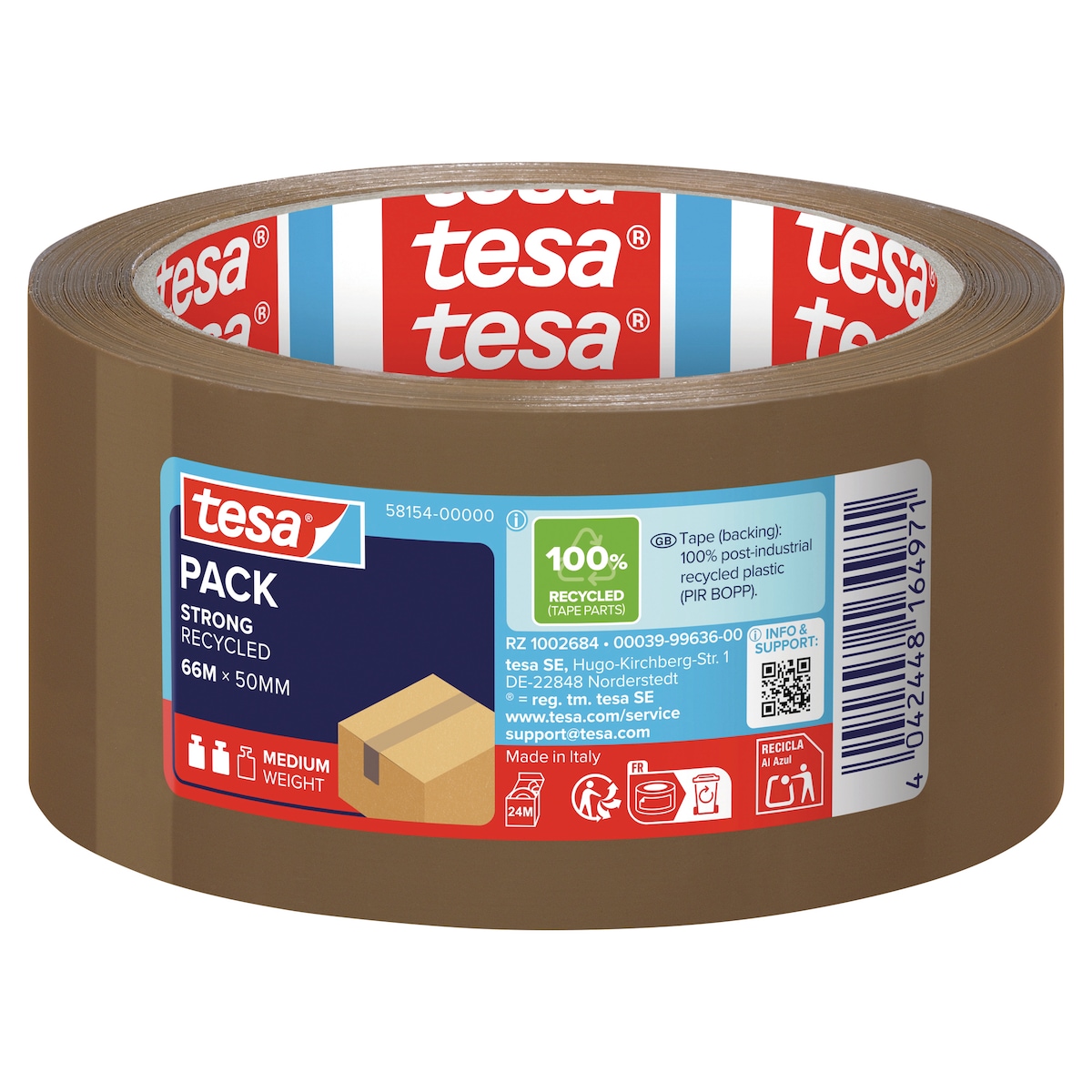 tesapack Eco & Strong Brown Packaging Tape, 66M x 50mm 1