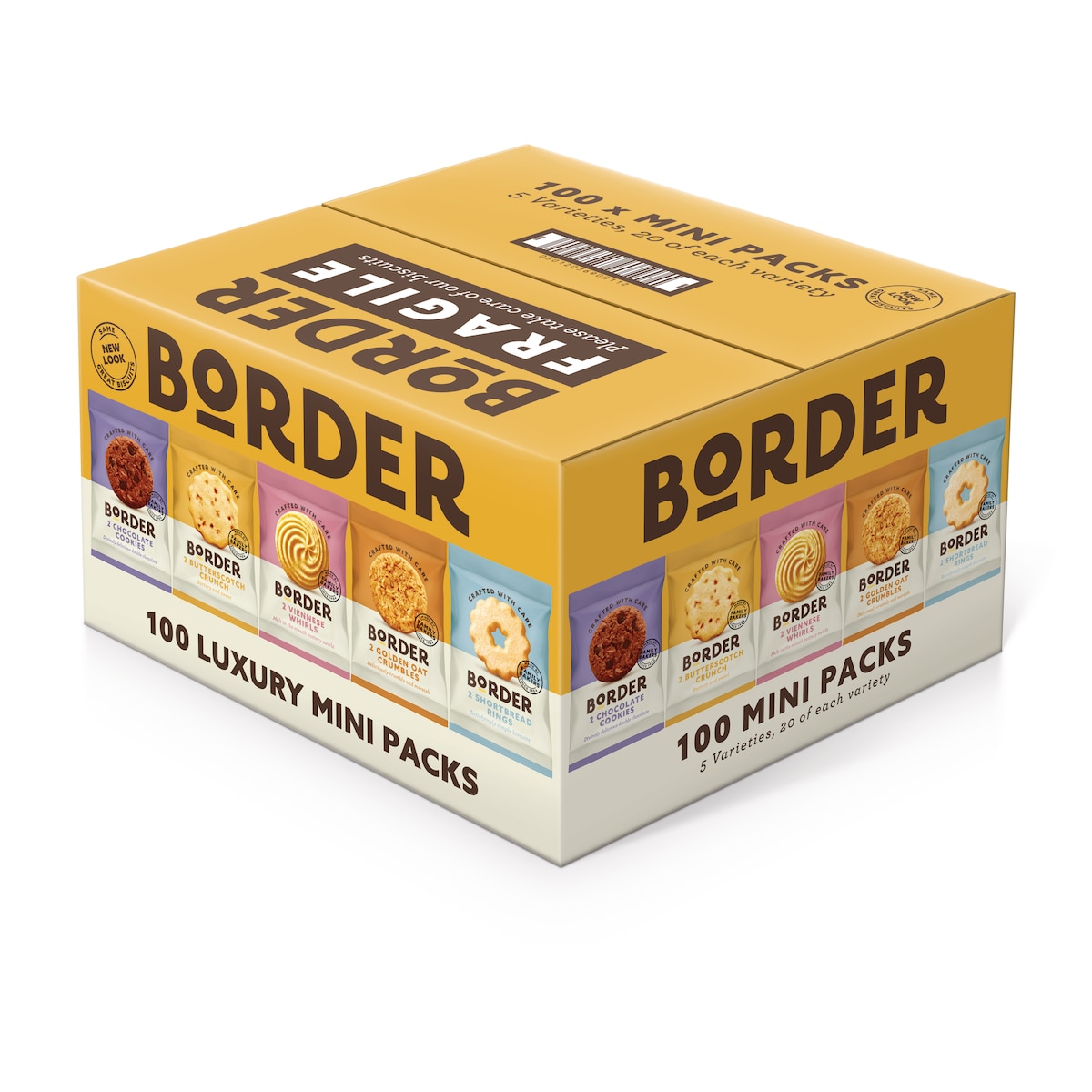 Border 5 Variety Mini Biscuit Packs - Pack of 100 1