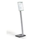Durable A4 Info Sign Floor Stand - Aluminium Frame with Clear Panel - Silver 1