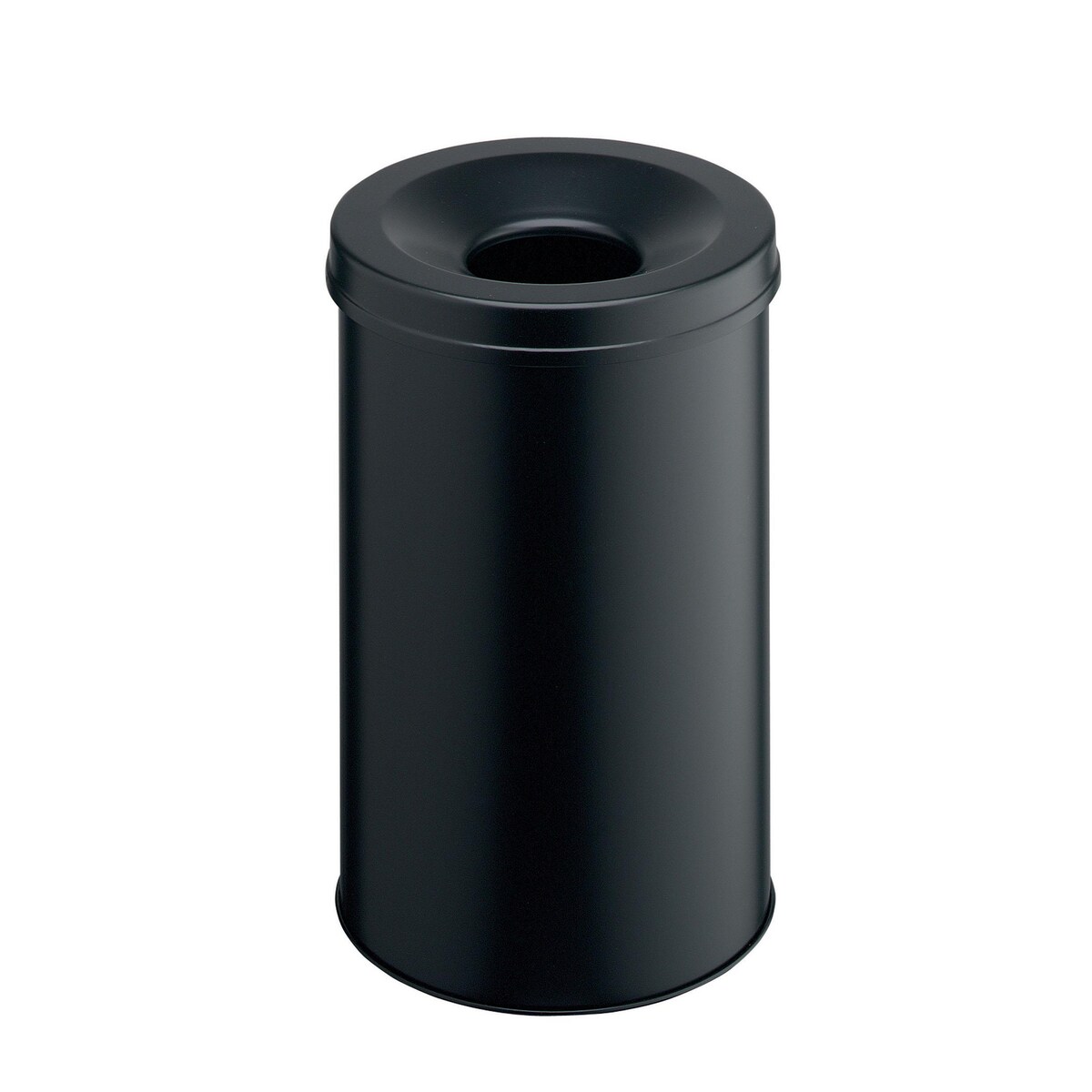 Durable SAFE Fire Extinguishing Round Metal Waste Bin - 30 Litre - Black 1