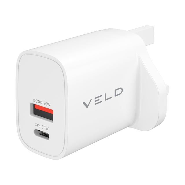 Veld super-fast 2 port 30w wall charger 1