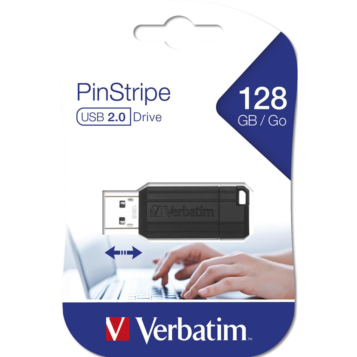 Verbatim PinStripe USB Drive 128GB - Black 1