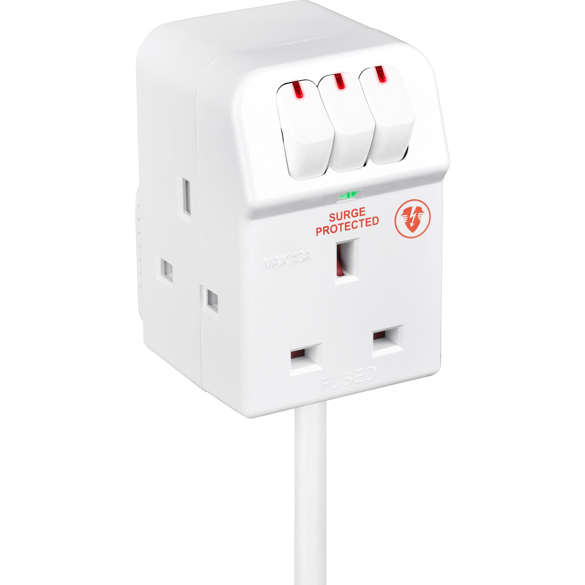 3 Socket 2m 13A Masterplug Individually... | Lyreco