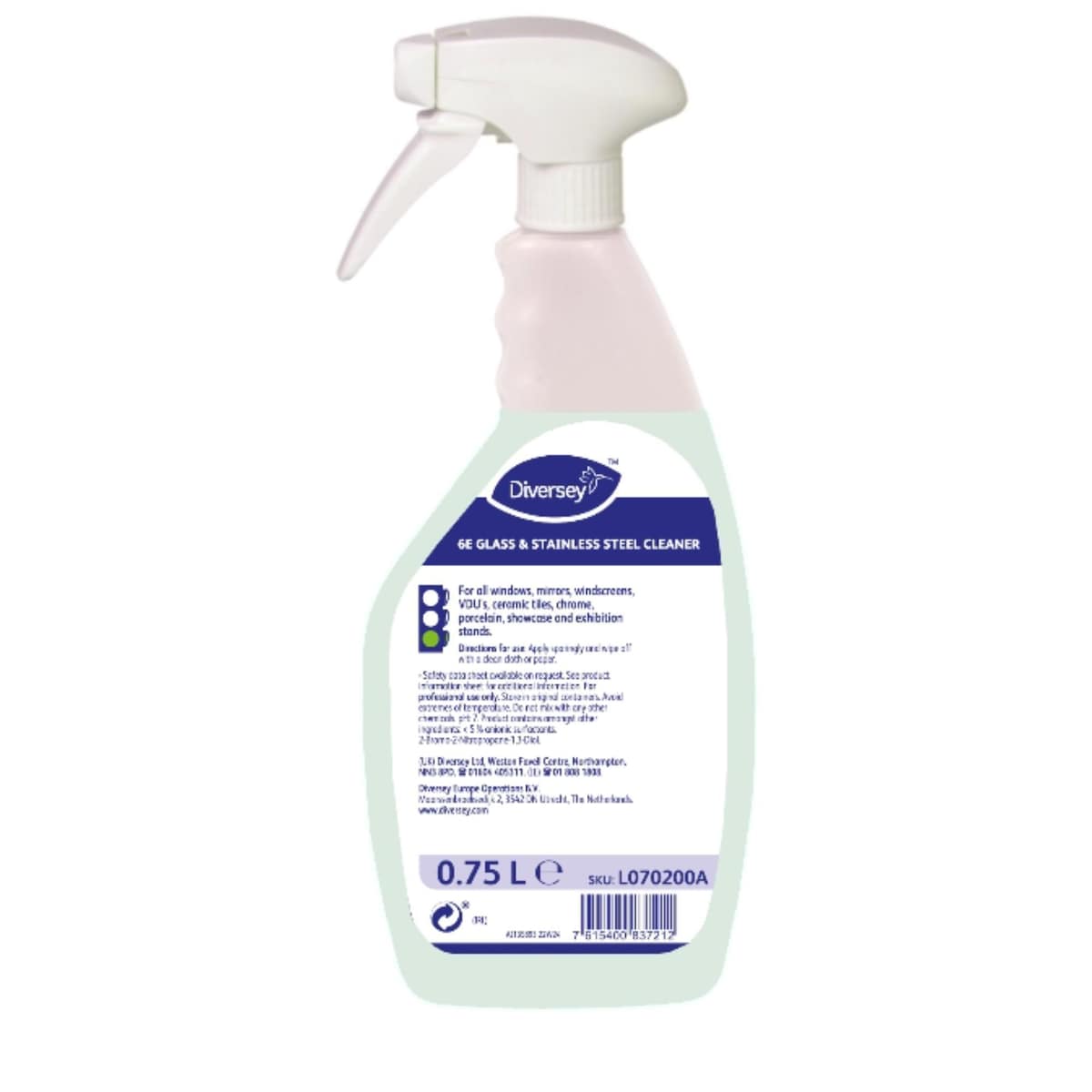 Diversey 6E Glass & Stainless Steel Cleaner 750ml 1