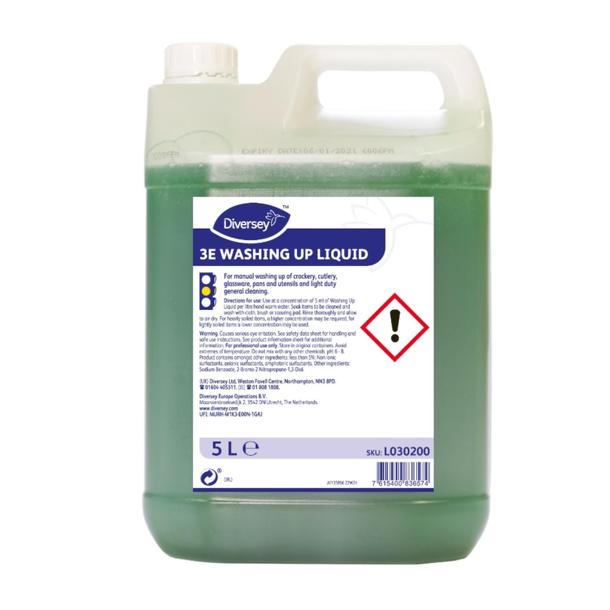 Diversey 3E Washing Up Liquid 5L 1