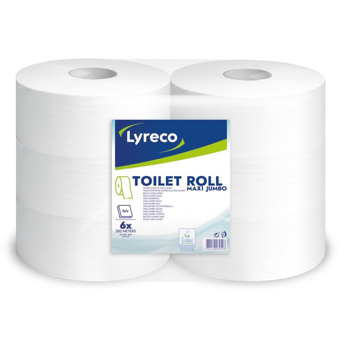 Lyreco 2 Ply Maxi Jumbo Toilet Paper 350 Meters- Pack of 6 1