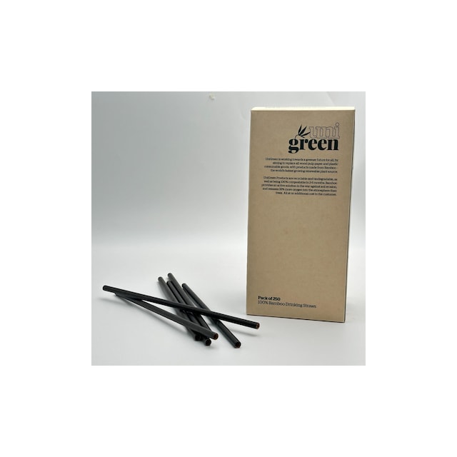 Bamboo Straw Black 197mm - Pack of 250 1