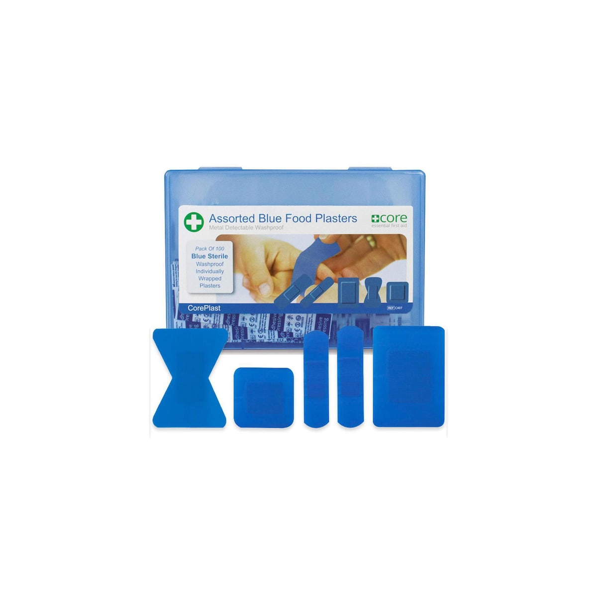 Blue Food Hygiene Plasters - Pack of 100 1