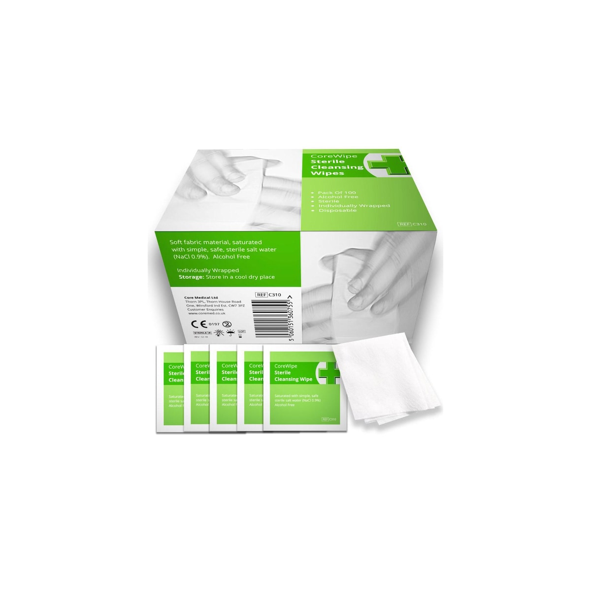 Alcohol Free Sterile Wipes - Pack of 100 1