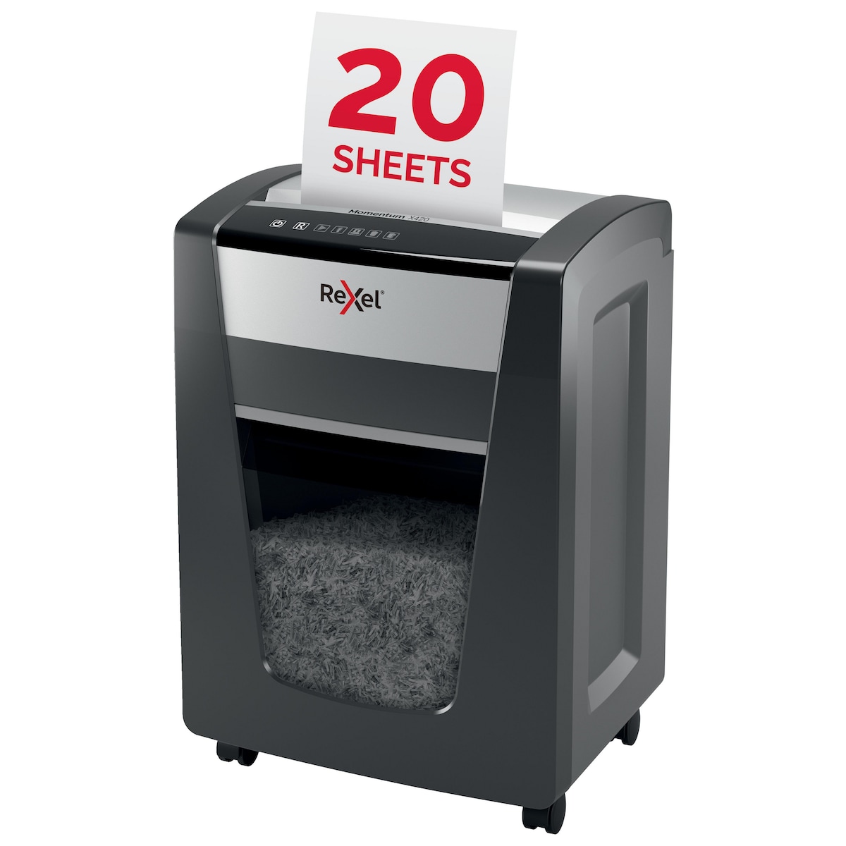 Rexel Shredder Momentum X420 Cross Cut P4 20 Sheet Shredder 1