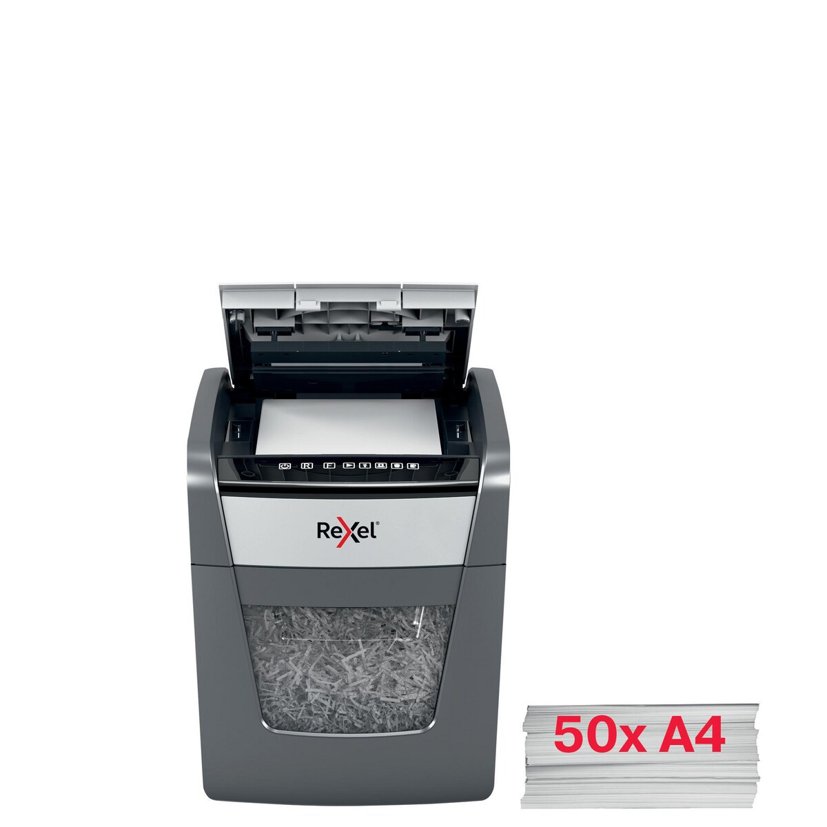 Rexel Optimum AutoFeed+ 50X Automatic Cross Cut Paper Shredder 1
