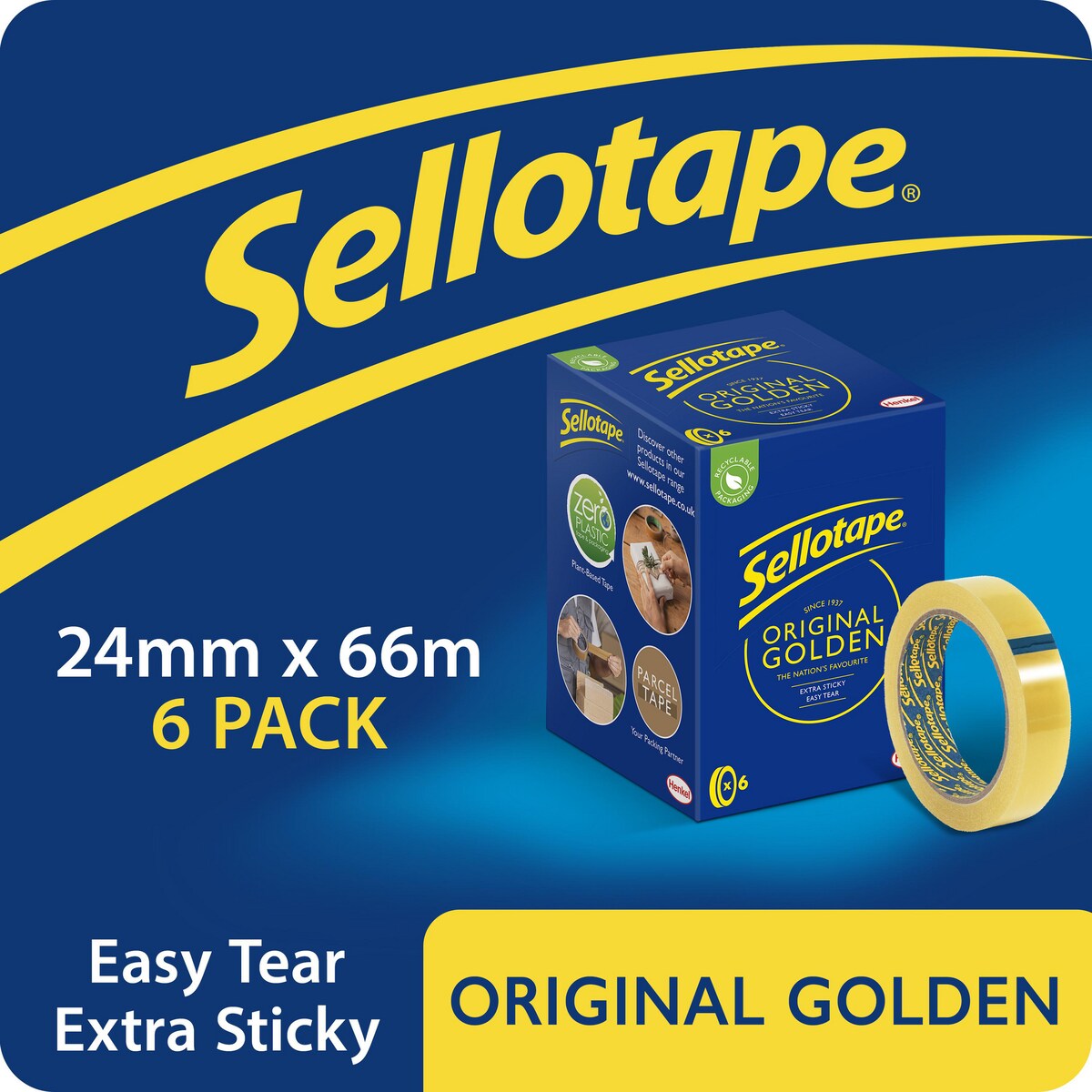 Sellotape office Tape - 24mm x 66m, Pack of 6 1