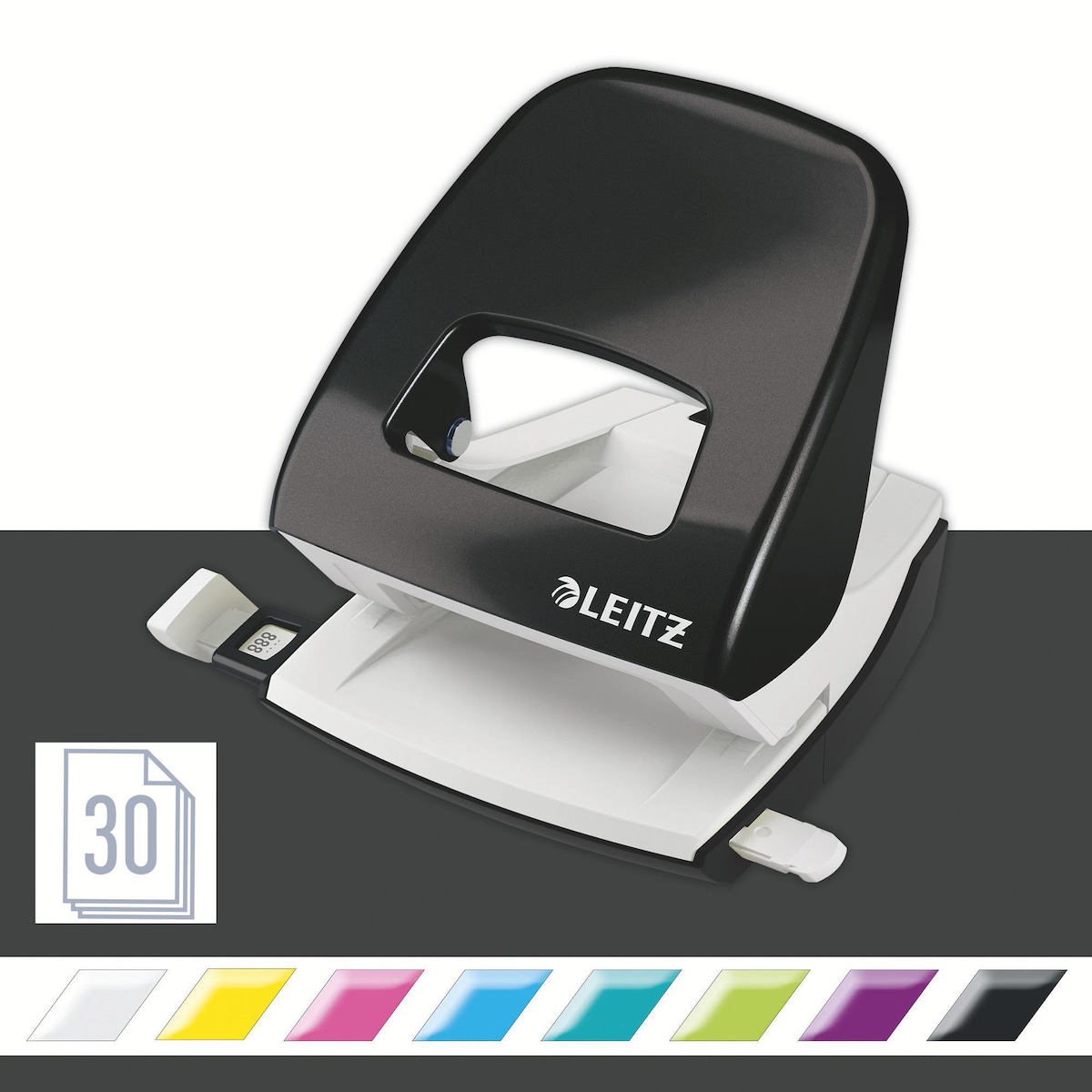 Leitz NeXXt Series 5008 Metal 30 Sheet 2 Hole Punch Black 1