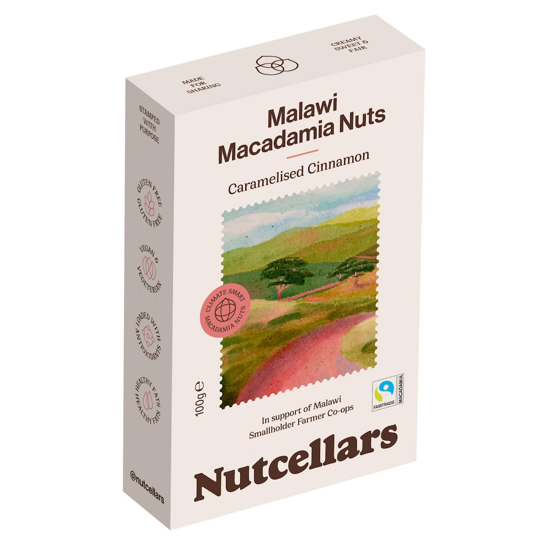 Fairtrade Cinnamon Caramelised Macadamia Nuts 100g Pack of 10