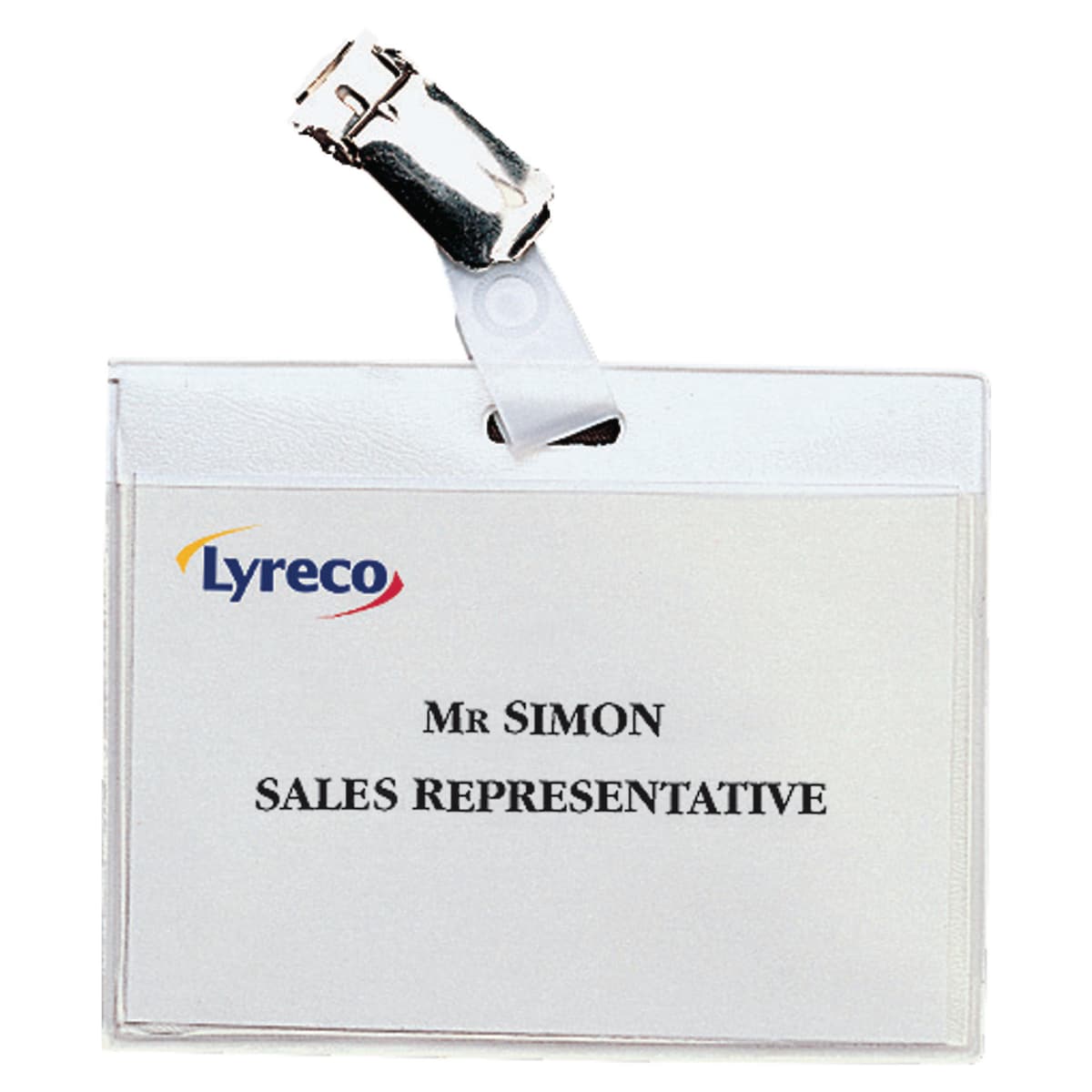 Lyreco Clip Badges 60x90mm - Pack Of 30 1