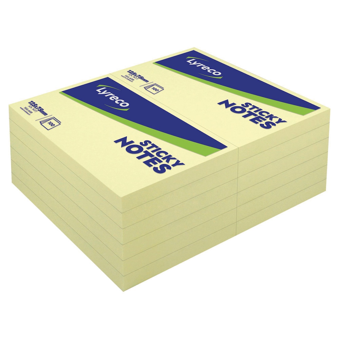 lyreco-sticky-notes-125x75mm-100-sheet-yellow-lyreco