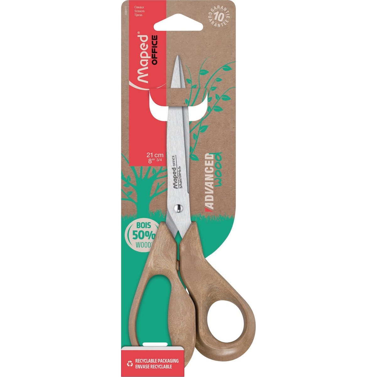 Maped Asymetrical Scissors Advanced Wood 21cm 1