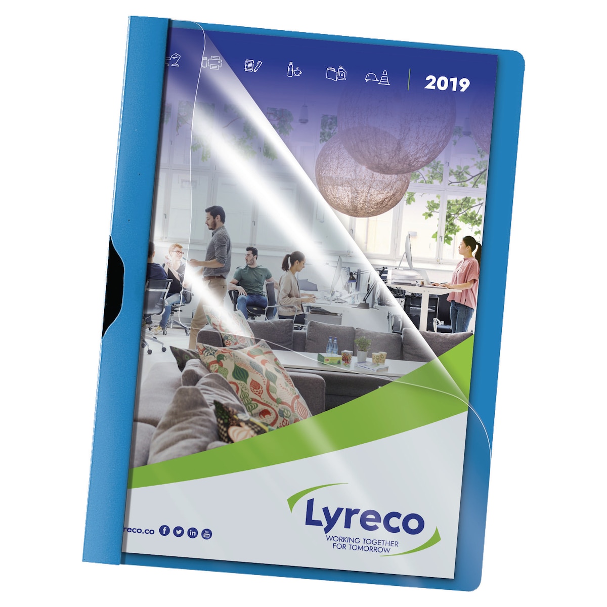 Lyreco Clip Files A4 Turquoise - Pack Of 5 1
