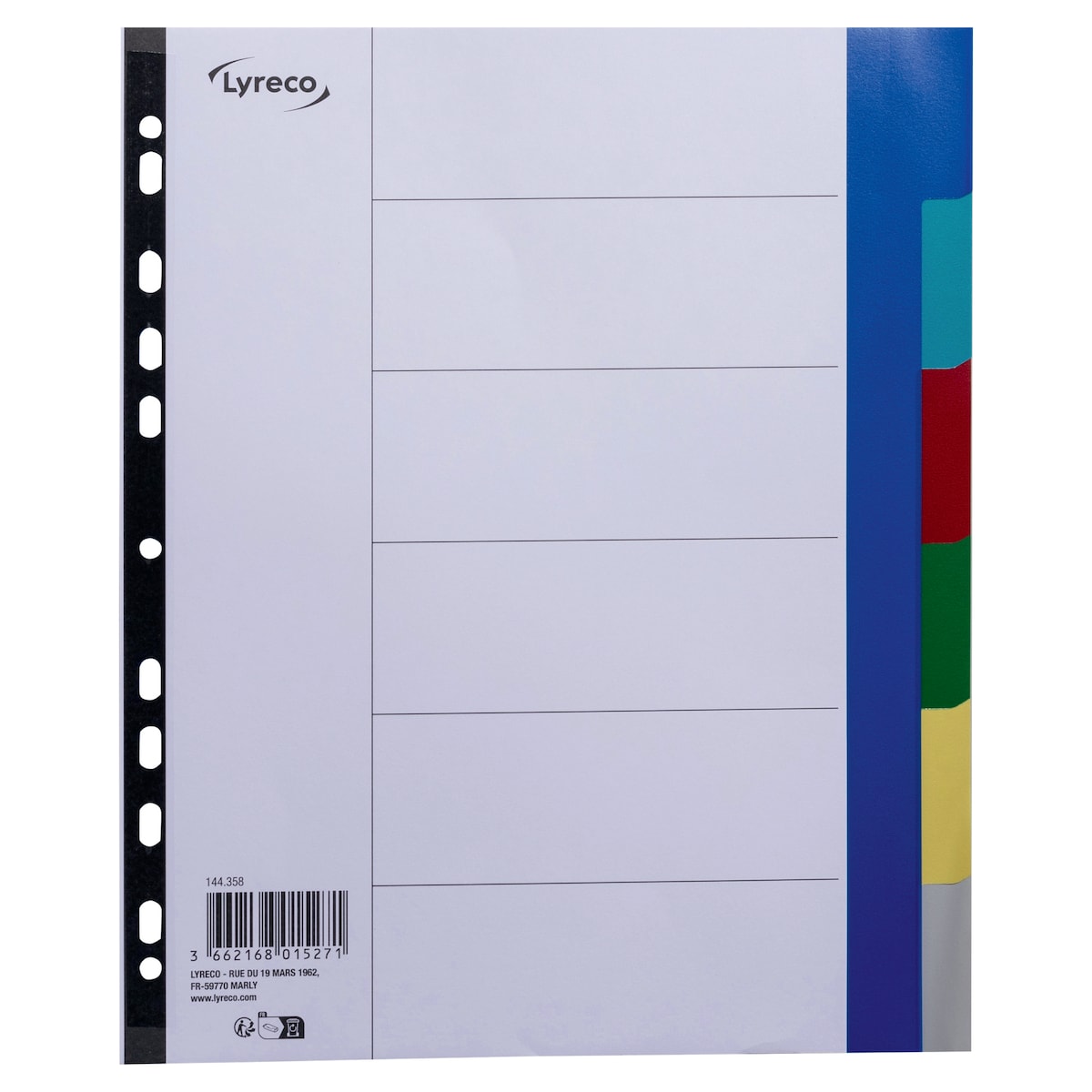 Lyreco Assorted A4+ Polypropylene 6 Part Dividers 1