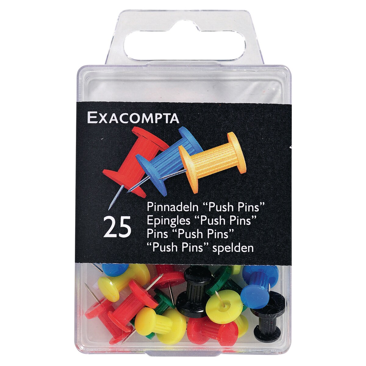 Exacompta 7mm Push Pins, Assorted Colours - Box... | Lyreco