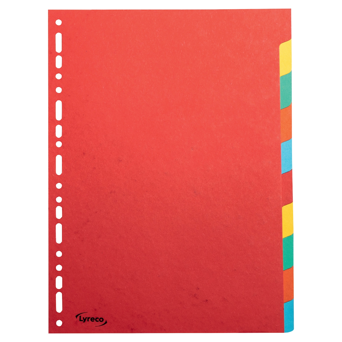 Lyreco Assorted Bright Colour A4 10 Part Dividers 240gsm 1