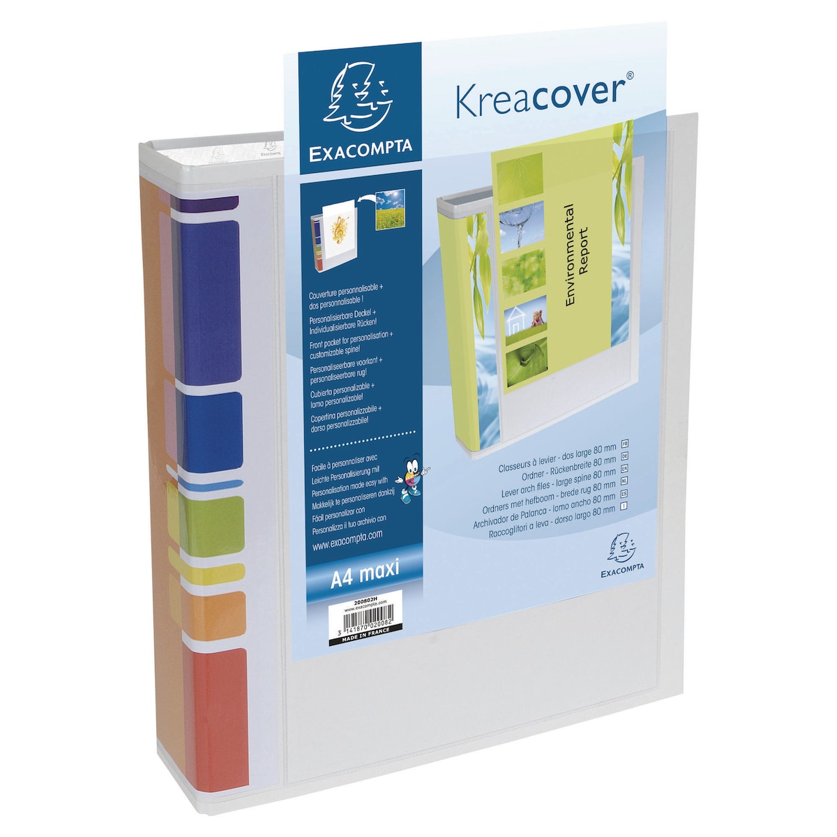 Exacompta Kreacover Prem'Touch A4 Lever Arch File, 80mm Spine, PVC Pockets 1