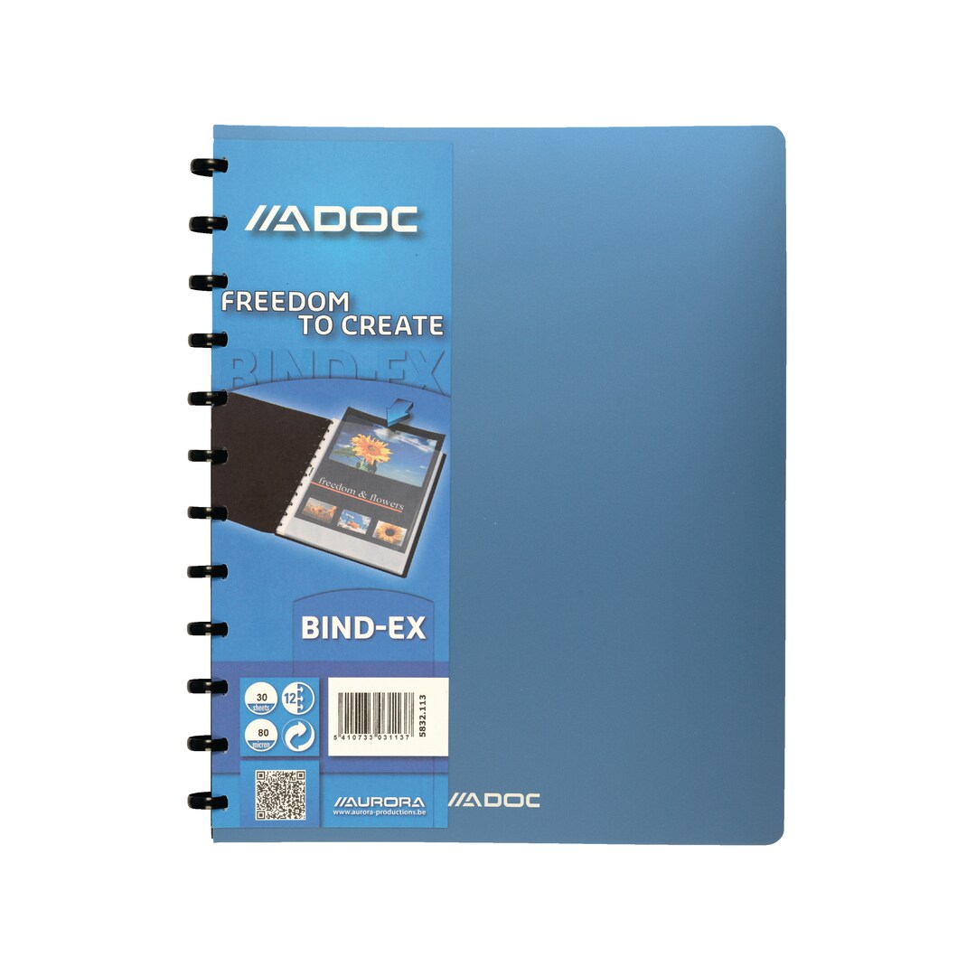 ADOC DISPLAY BOOK 30 POCKETS METALLIC BLUE | Lyreco