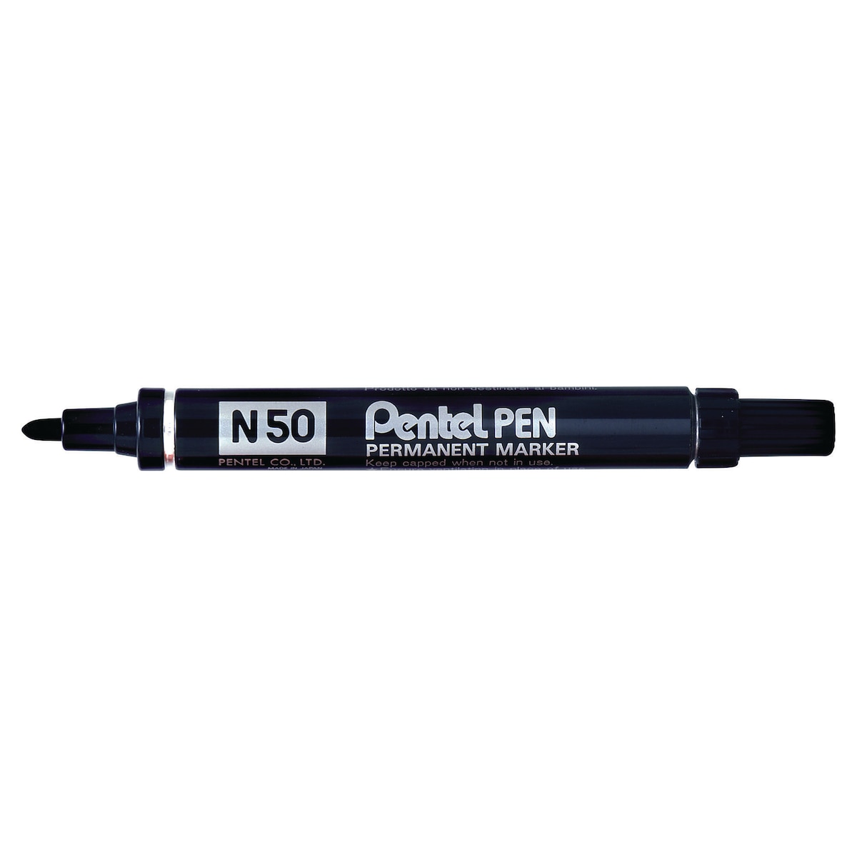 Pentel N50 Bullet Tip Black Permanent Markers - Box of 12 1
