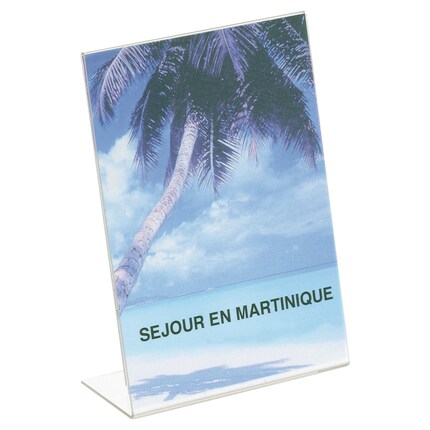 Lot de 8 Présentoirs de Table A5 Acrylique Incliné (150x210mm) - Forme