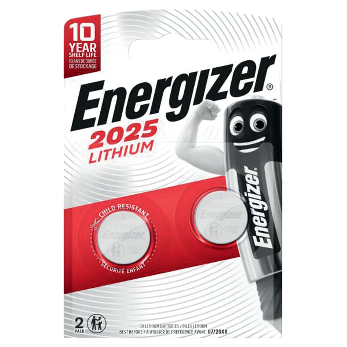 Energizer CR2025 Watch Battery - Pack of 2 | Lyreco