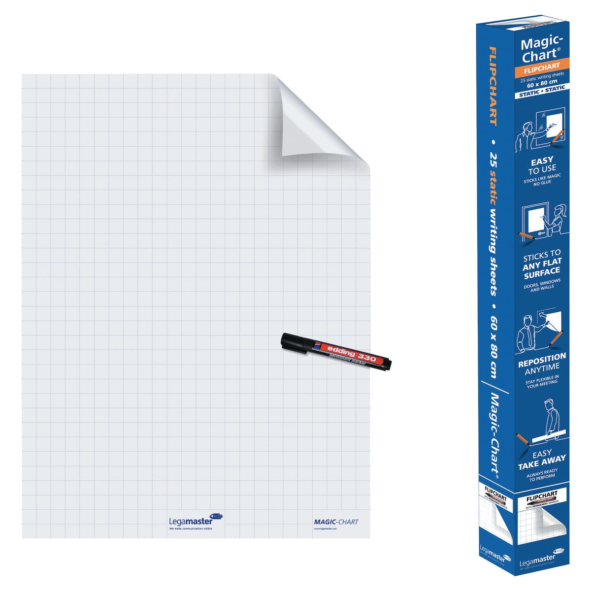Legamaster Magic Chart – Gridded – 60x80cm – 25 sheets 1
