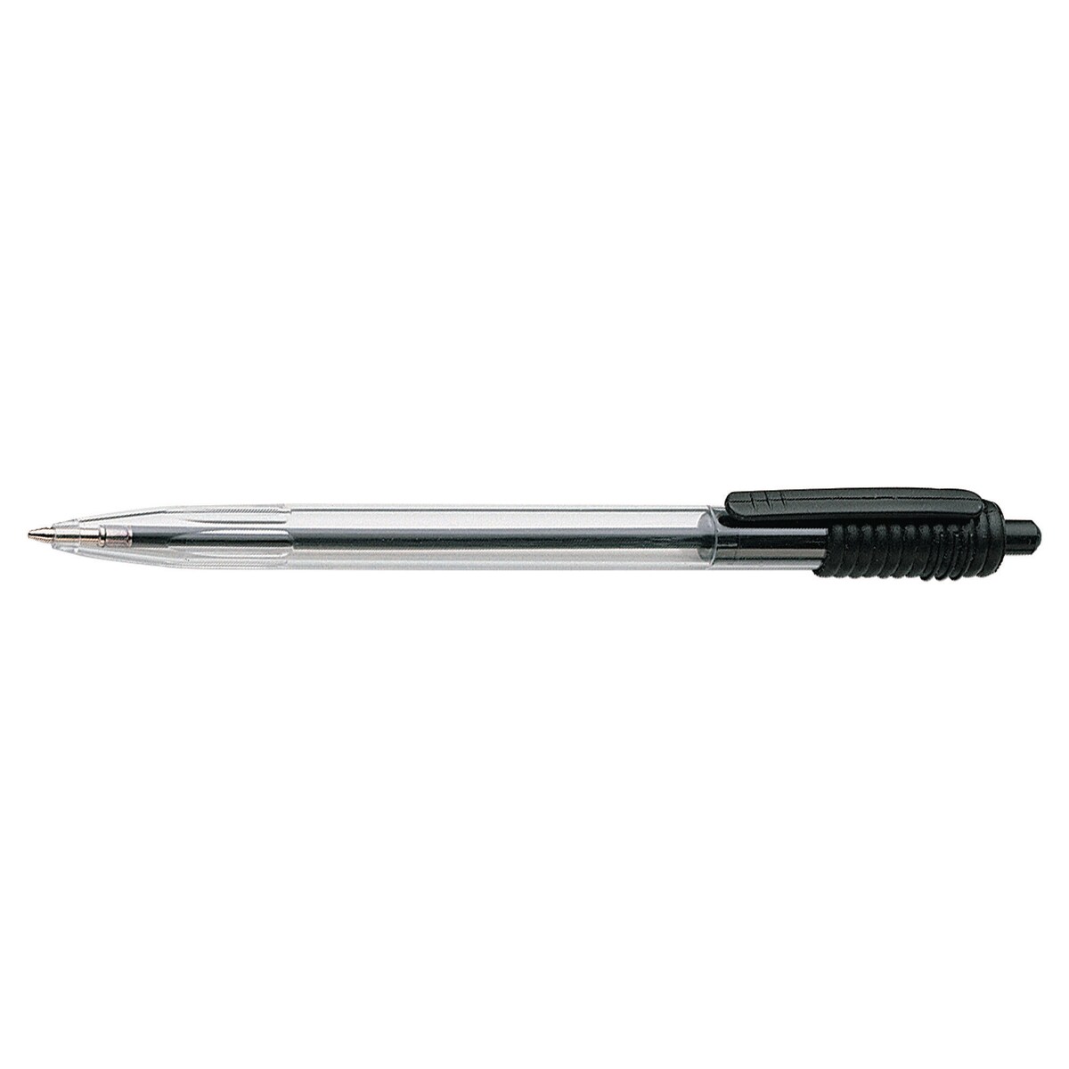 Wiz Retractable Ball Point Black Stick Pens 0.7mm Line Width - Box of 50 1