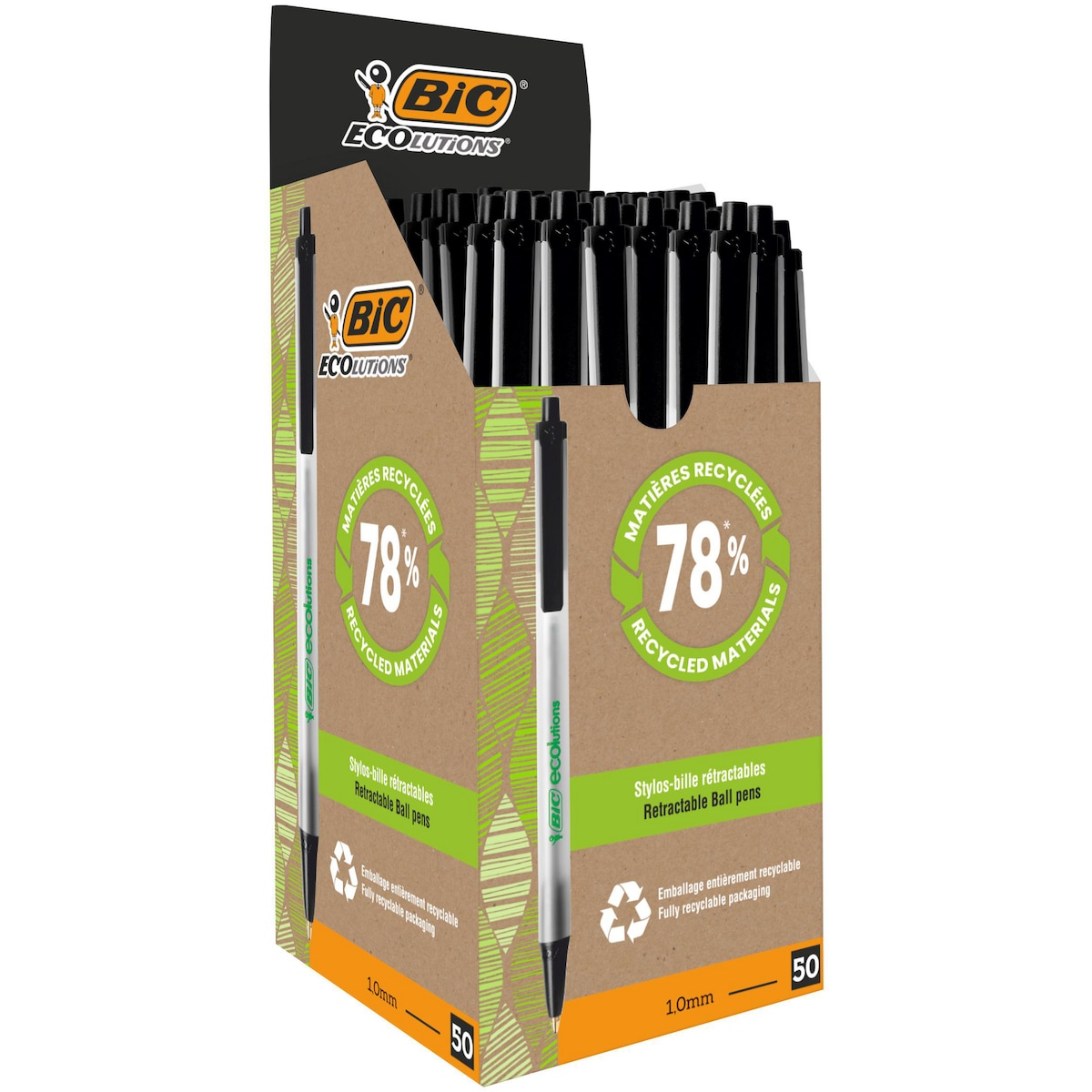 BIC Ecolutions Clic Stic Ball Pen Black - Box of 50 1