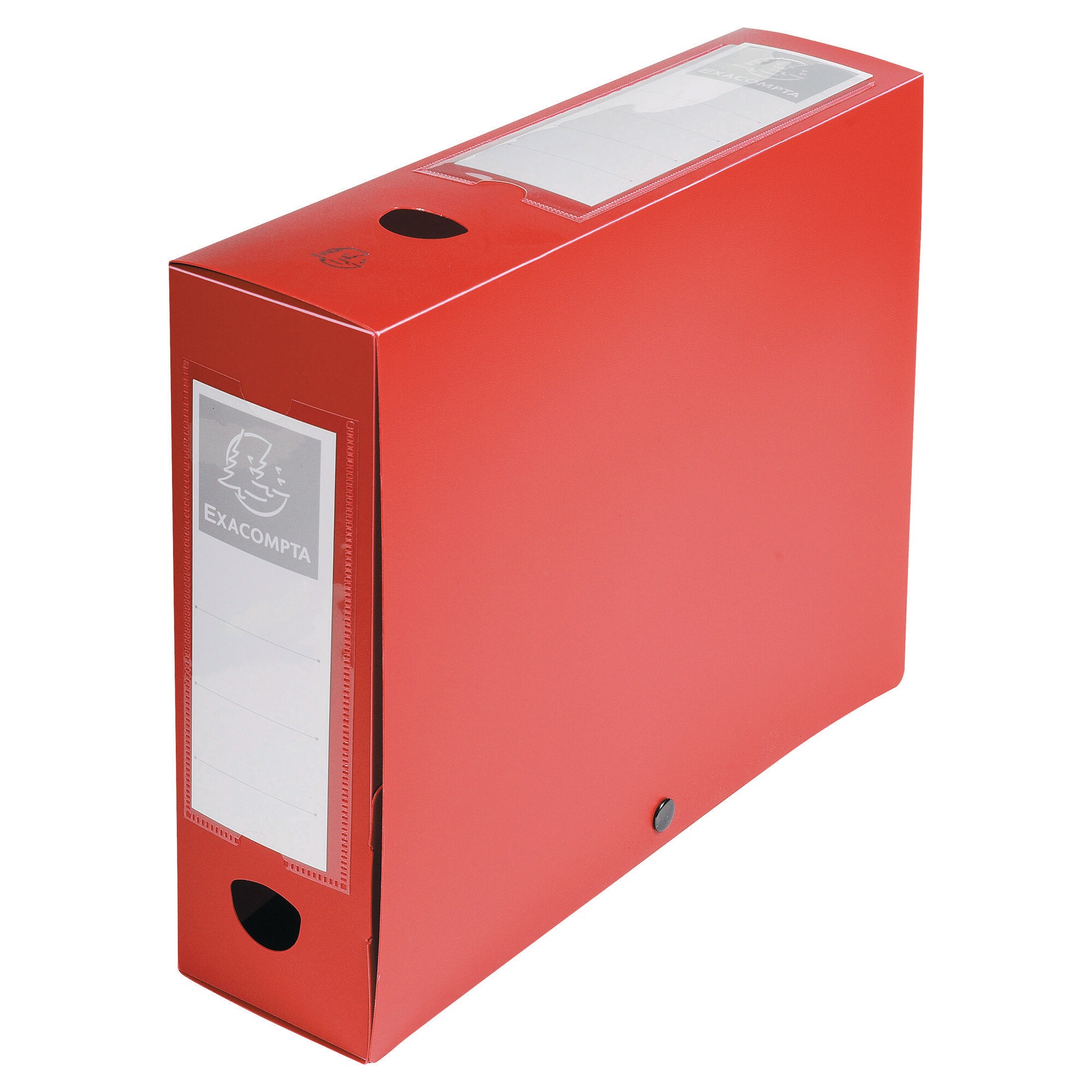 Red File Boxes Exacompta Plastic Filing Box A4 80mm - Red | Lyreco