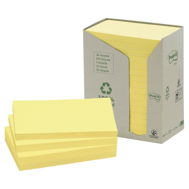 Post-It Recycled Notes Tower of 16 Pads Yellow... | Lyreco