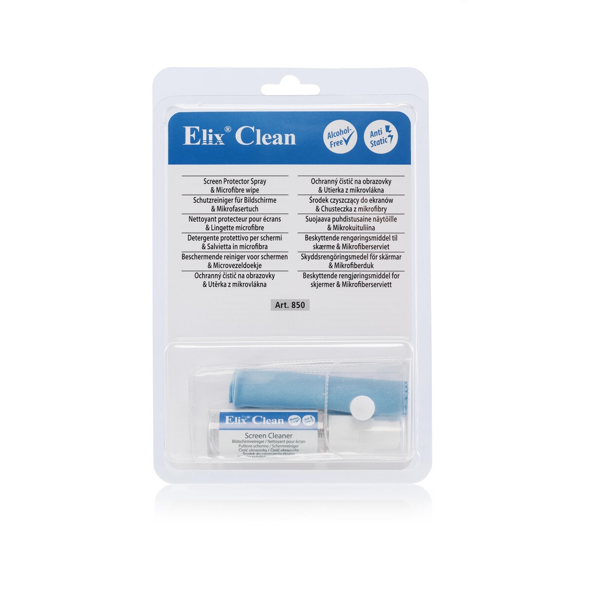 Elix Screen Cleaning Kit: Protector & Microfibre Wipe Set 1