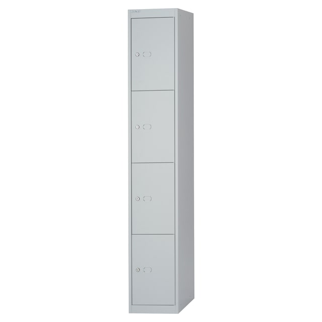 Steel Locker 4 Compartments Grey 1802mm x 305mm x 457mm 1