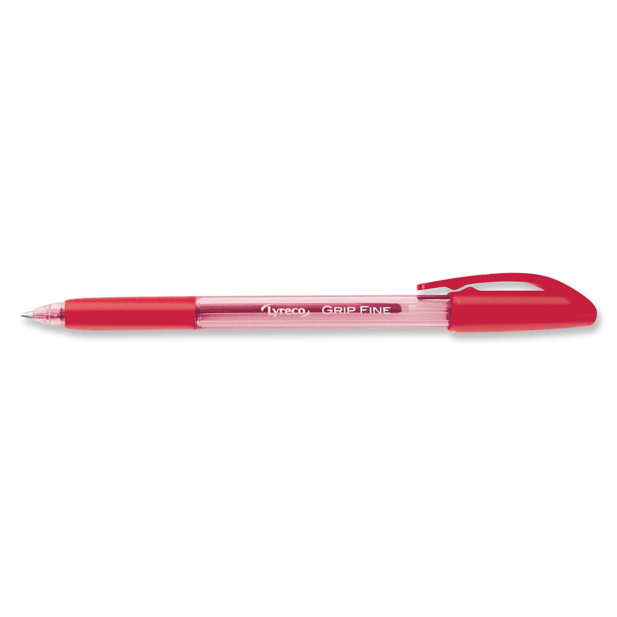 LYRECO STICK BALLPOINT PEN WITH GRIP FINE 0.7MM RED 1