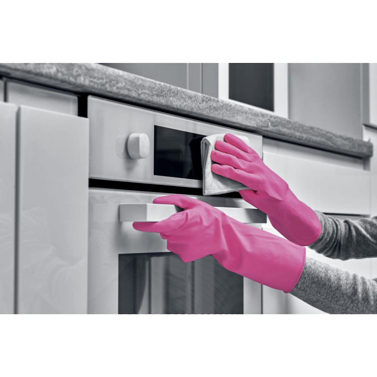 Unigloves Unicare Household Gloves (12 Pairs of Pink - Size L) 1