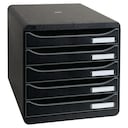 Exacompta BIG-BOX PLUS Recycled 5 Drawer Set, Black 1