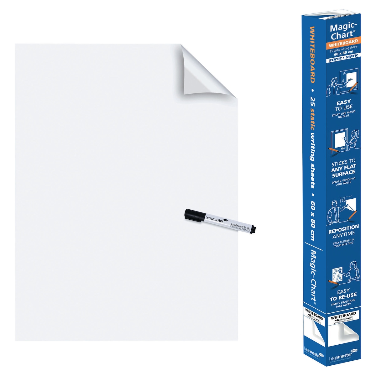 Legamaster Magic Chart – Plain White – 60x80cm – 25 sheets 1