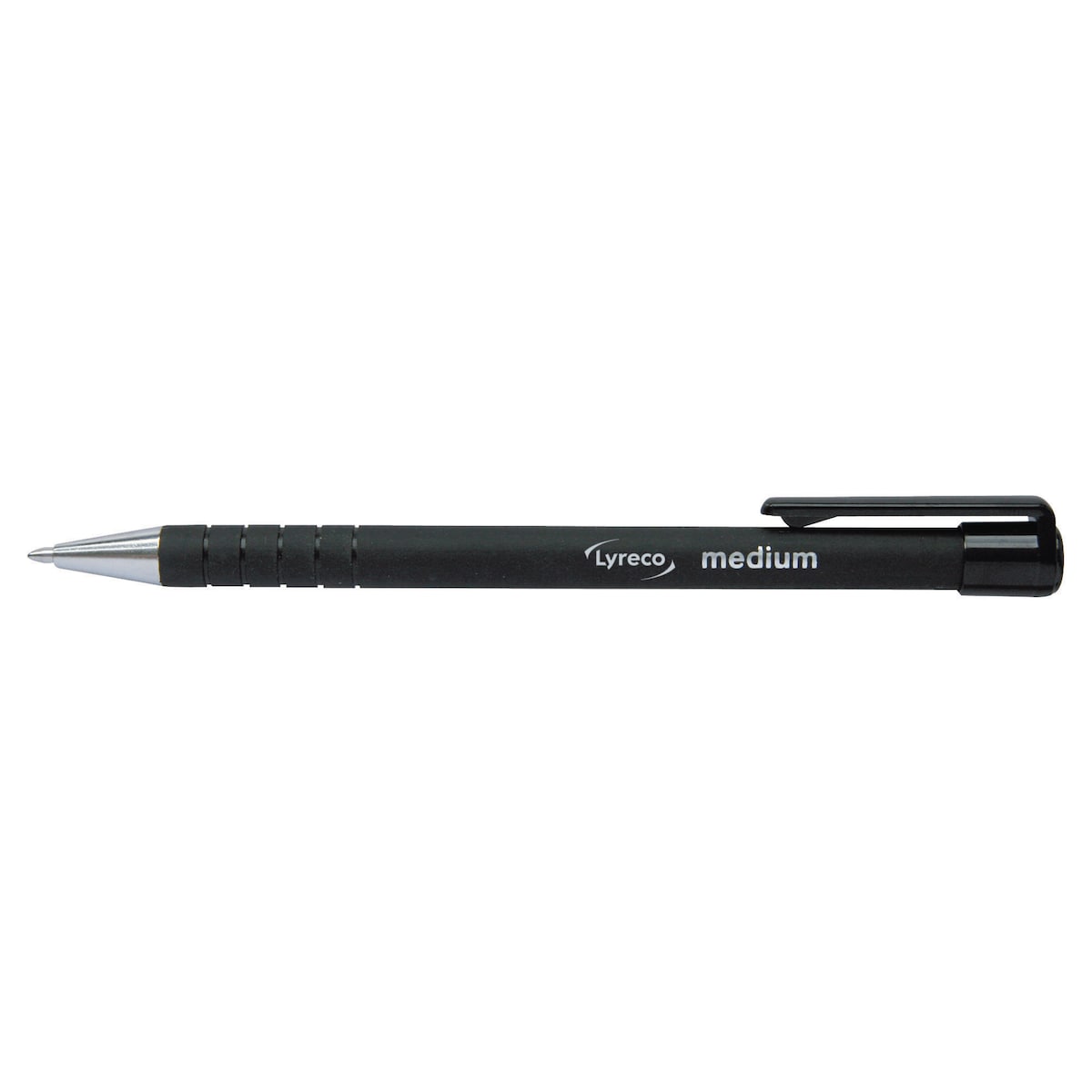 Lyreco Ball Point Pen Soft Retractable Medium Black - Pack Of 12 1